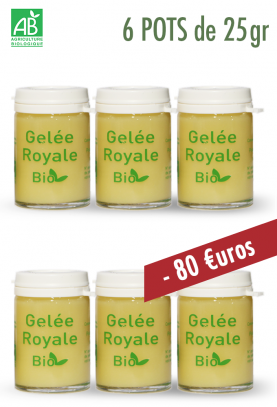 Lot de 6X25g - GELEE ROYALE BIO TYPE 1