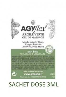 1 Sachet DOSE 3 ml - AGYflex® ARGILE VERTE gel de massage